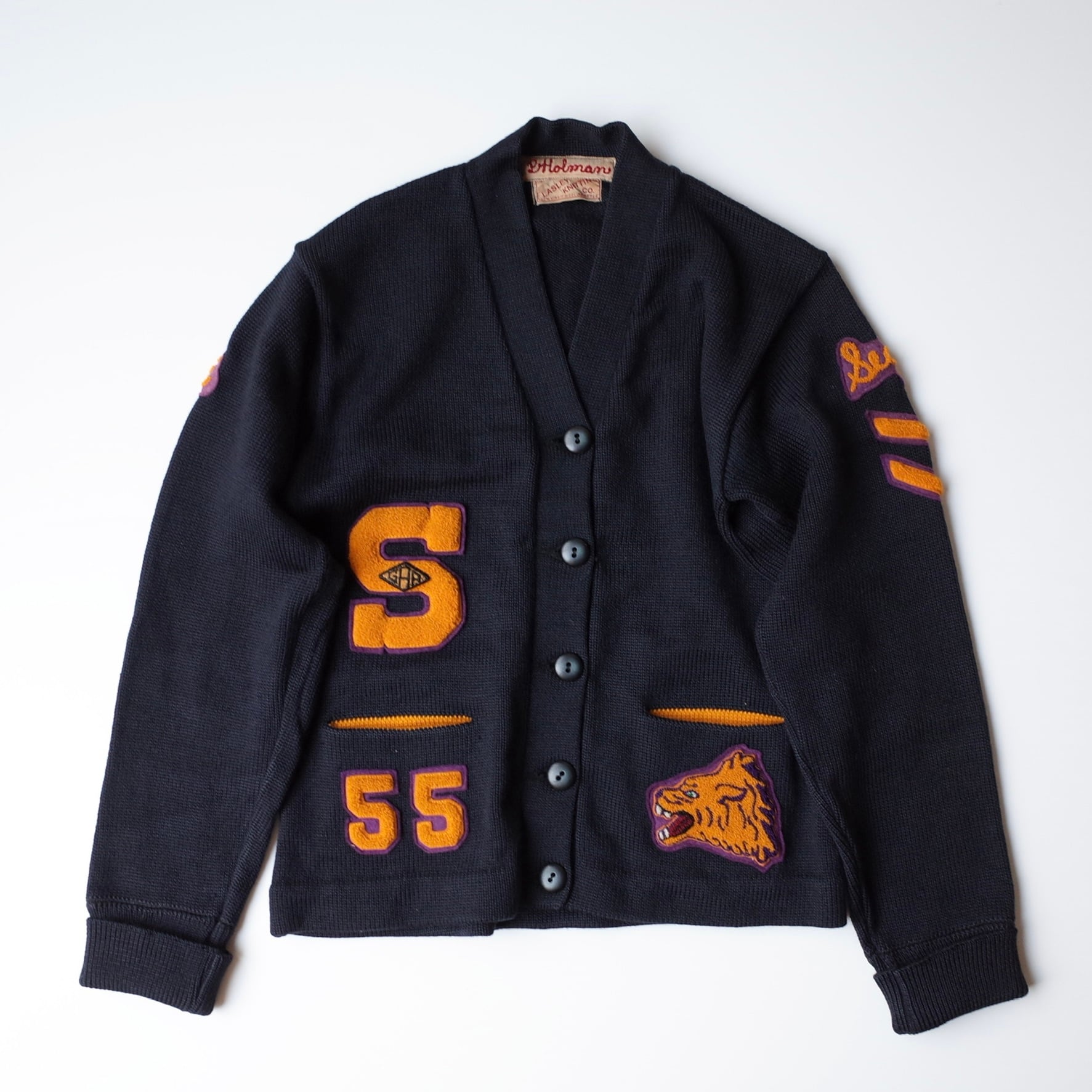 50s Lasley Knitting co. lettered cardigan