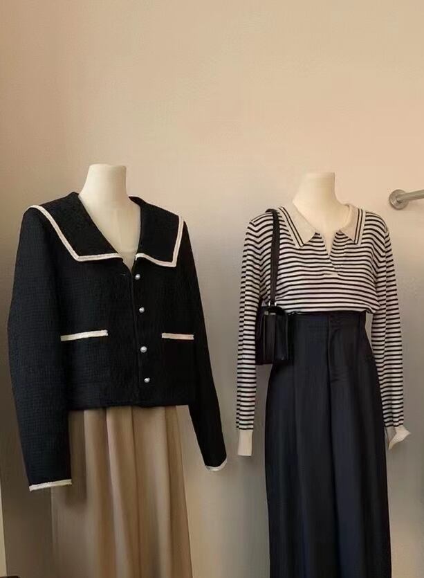 襟付きボーダーニット  AJ22085-201