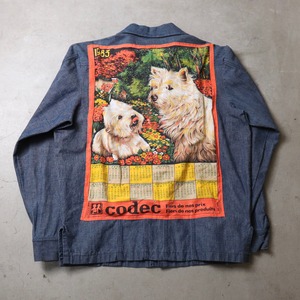 1980s Back Printed Denim Jacket L D271