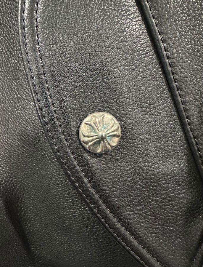CHROME HEARTS クロムハーツ 黒 レザー ジャケット C H刺繍 | chromehearts