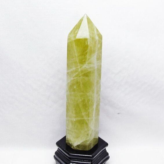 1.2Kg シトリン 六角柱 シトリンクォーツ ポイント 台座付属 一点物 152-4123