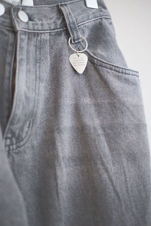 Wide Bell Bottom Denim Pants / UNISEX / GRAY