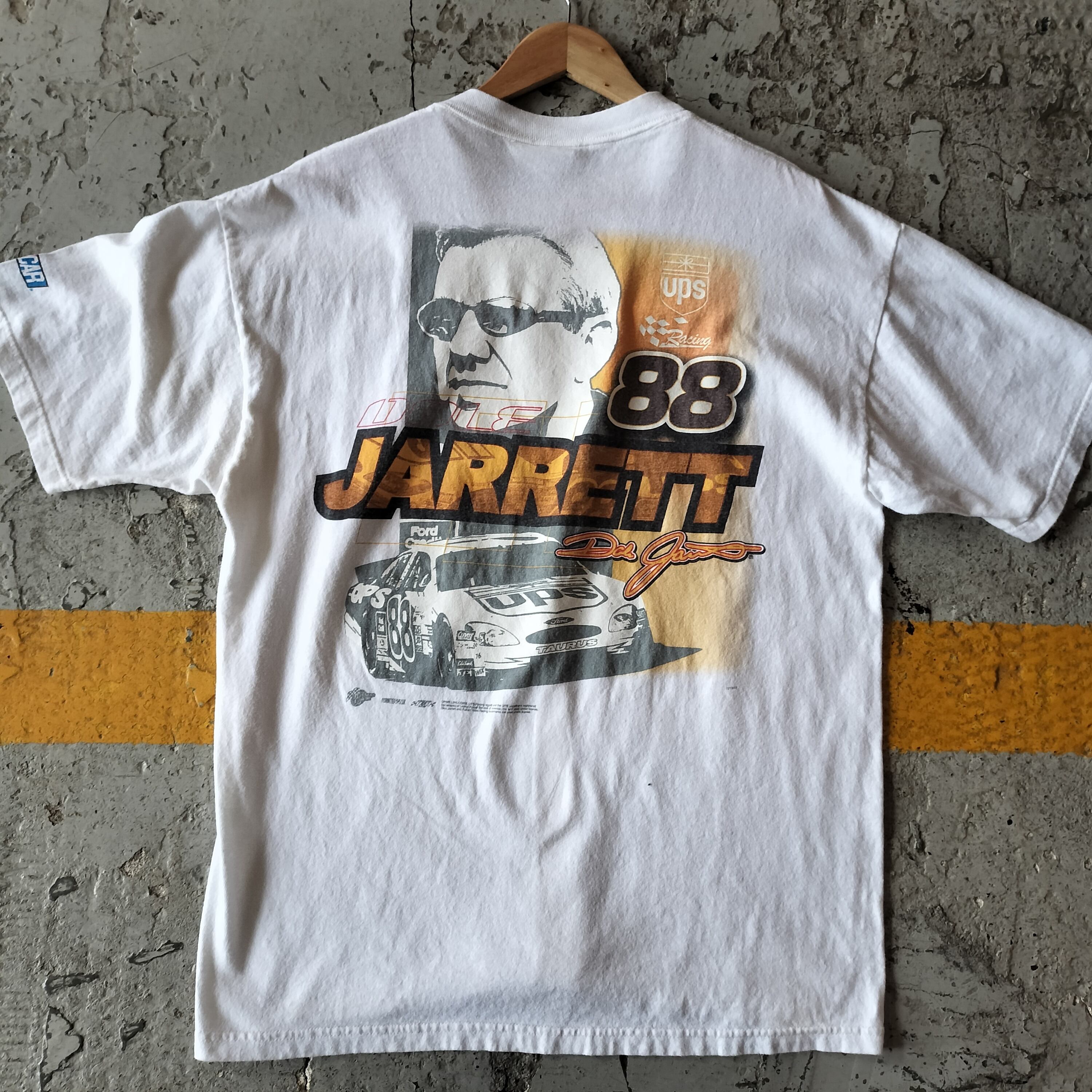 Used Tシャツ◆XL US CAR Tee nascar #88 デールジャレット 白T カーレース◆ヴィンテージ 古着 アメリカン
