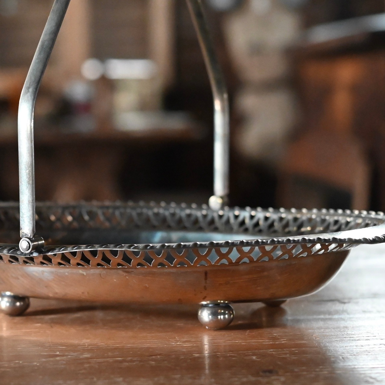 Basket / バスケット〈 プレート・トレー・カフェ・シルバー・店舗什器・アンティーク・ヴィンテージ 〉113665