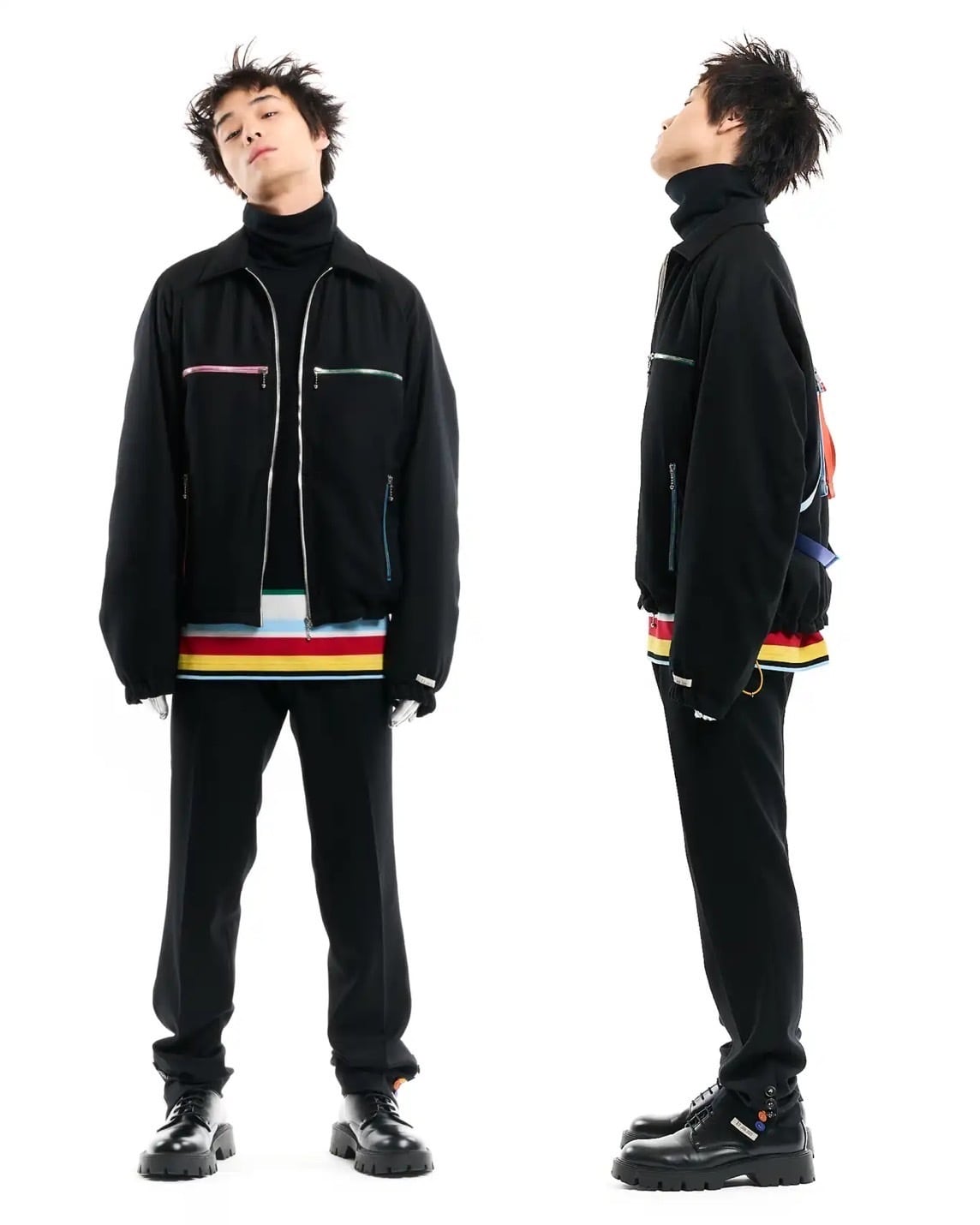 【TSTS】MULTI COLOR ZIP BOMBER JACKET TSTS】MULTI COLOR ZIP BOMBER JACKET | puzzle