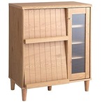 ガラス扉付き キャビネット 幅75cm 棚 一人暮らし