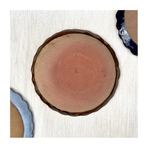 丹波焼 菊皿 コバルトブルー 17.5cm