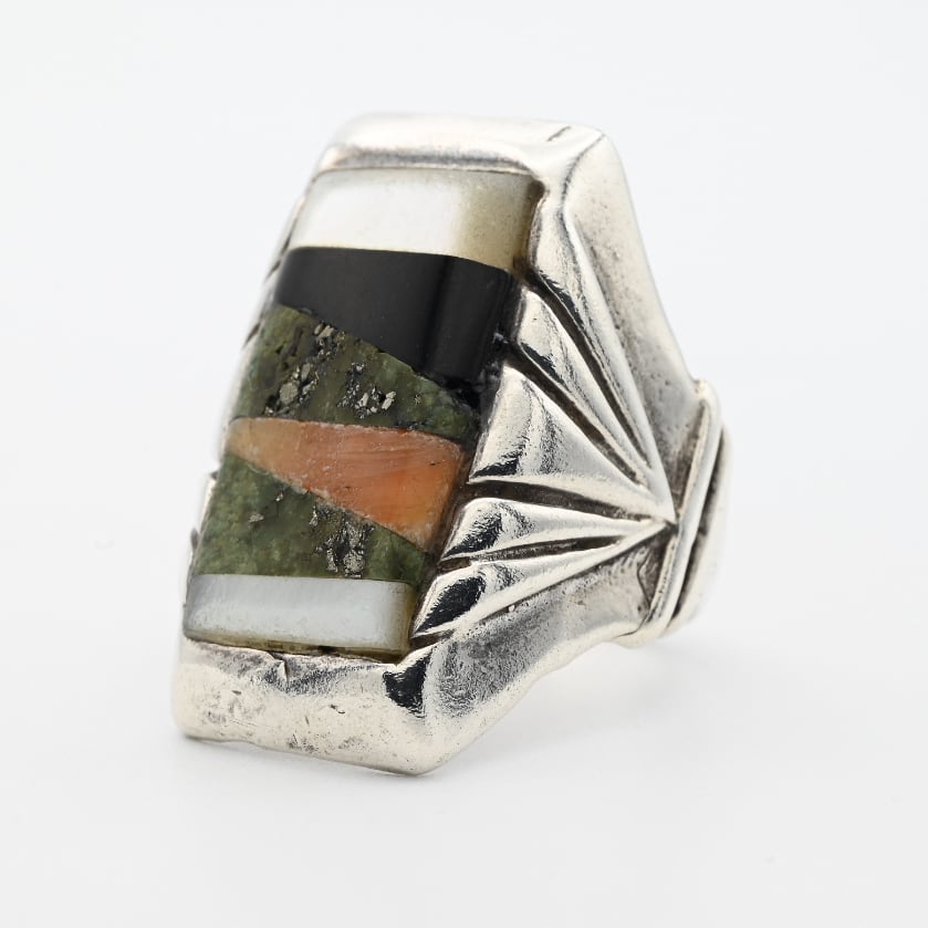 Multi Stone Accent Wide Square Top Ring #17.0 /USA