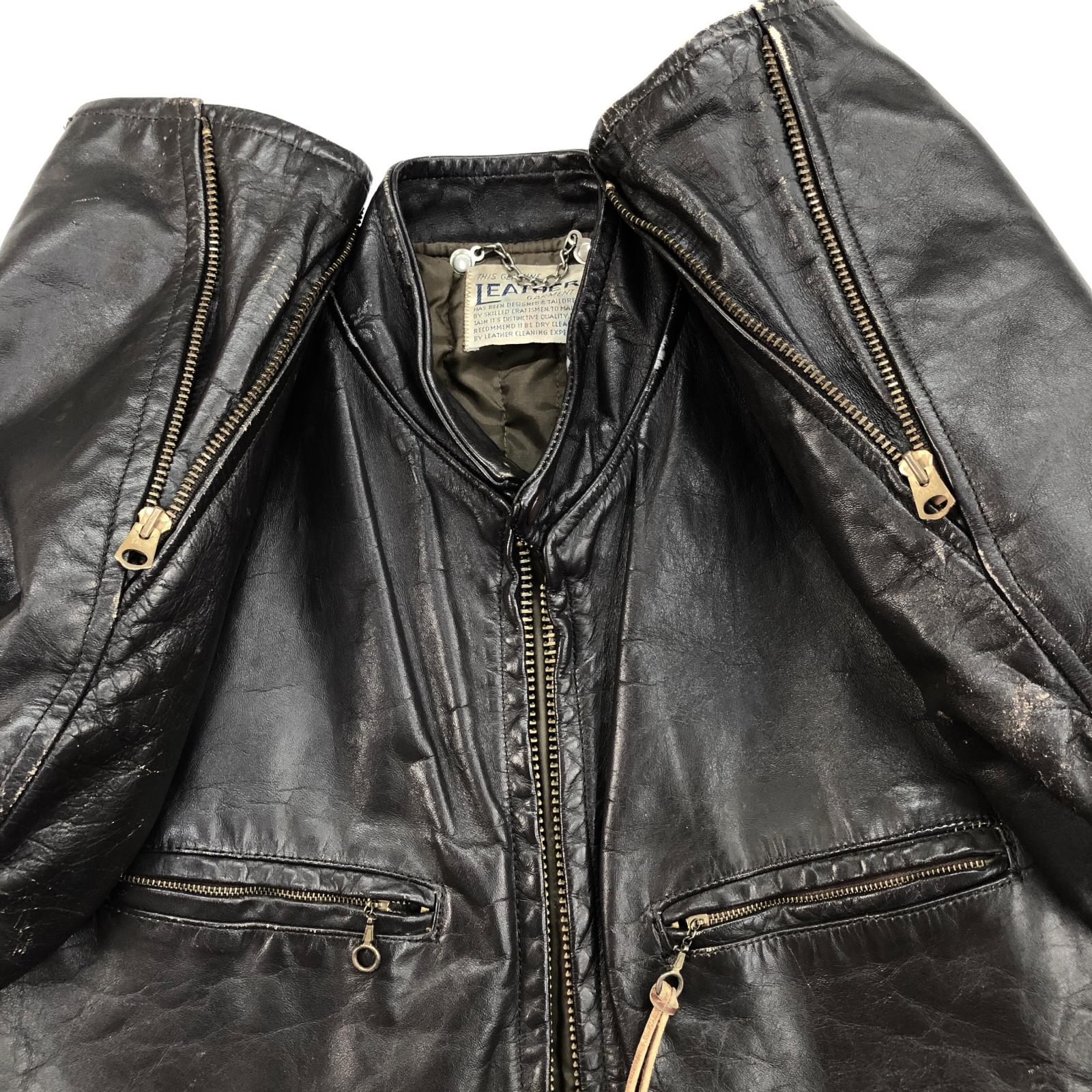 UNKNOWN 70年代あたり GENUINE LEATHER GARMENT シングルライダース