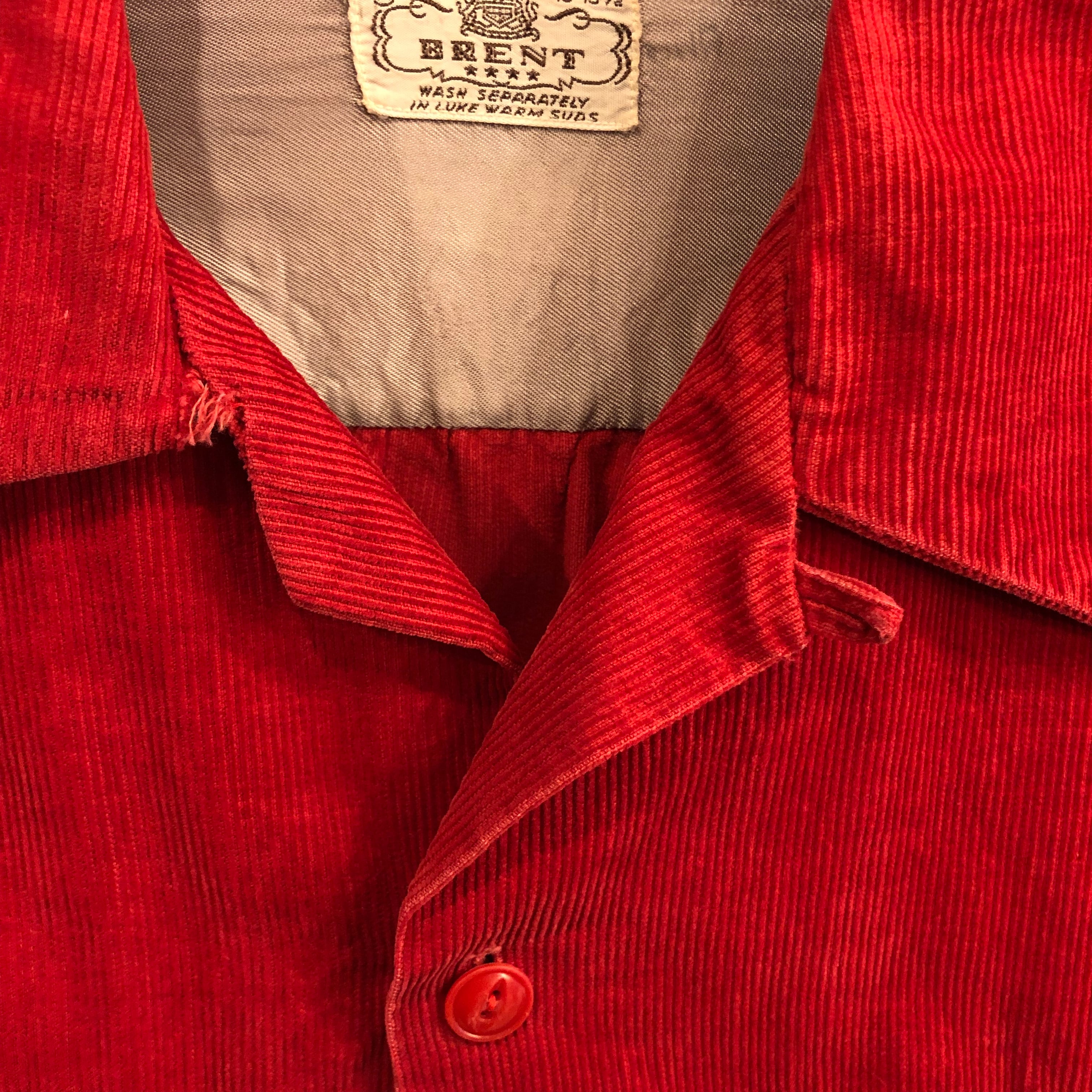 50s BRENT L/S Corduroy Open Collar Shirt | VOSTOK