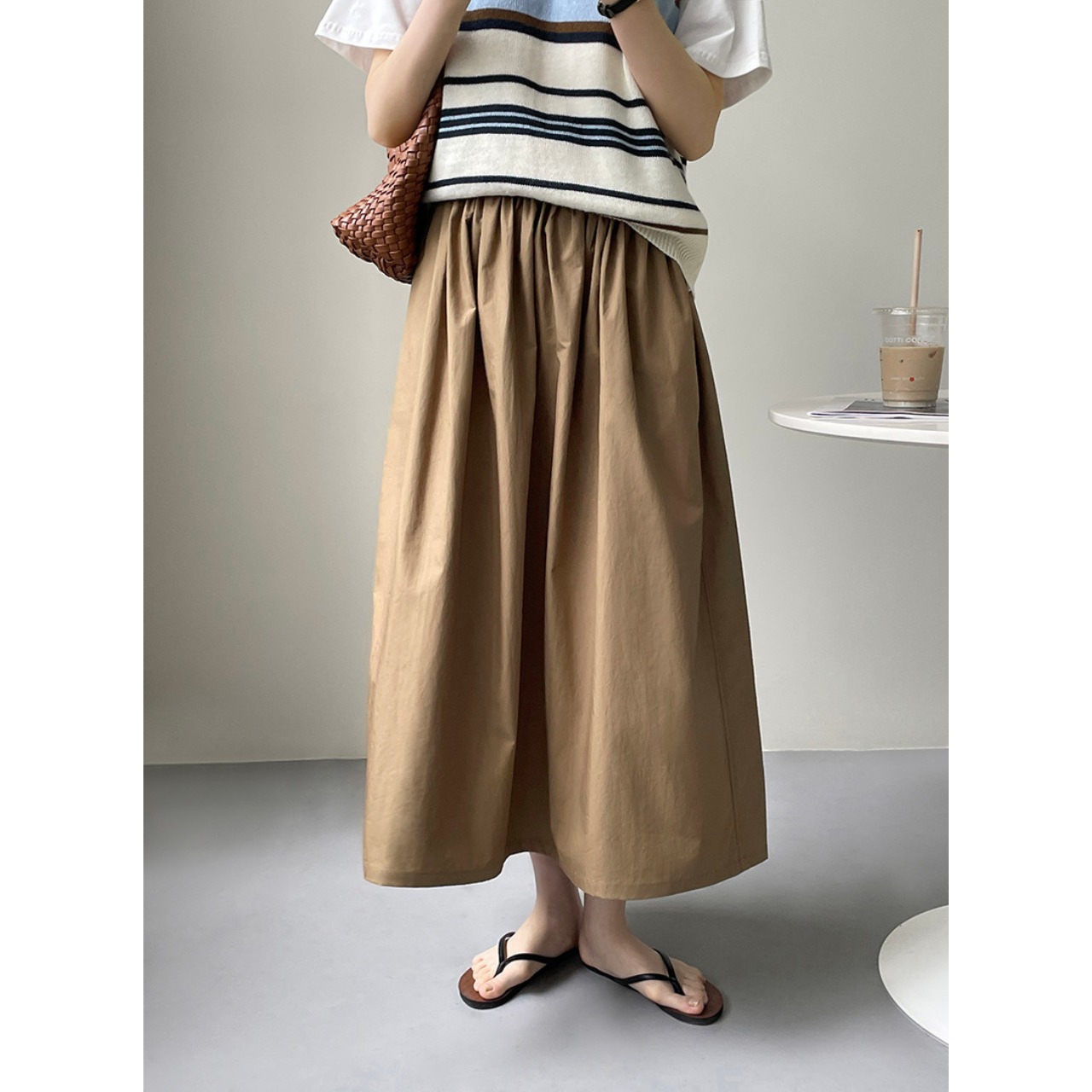 ギャザー フレアロングスカート 10050