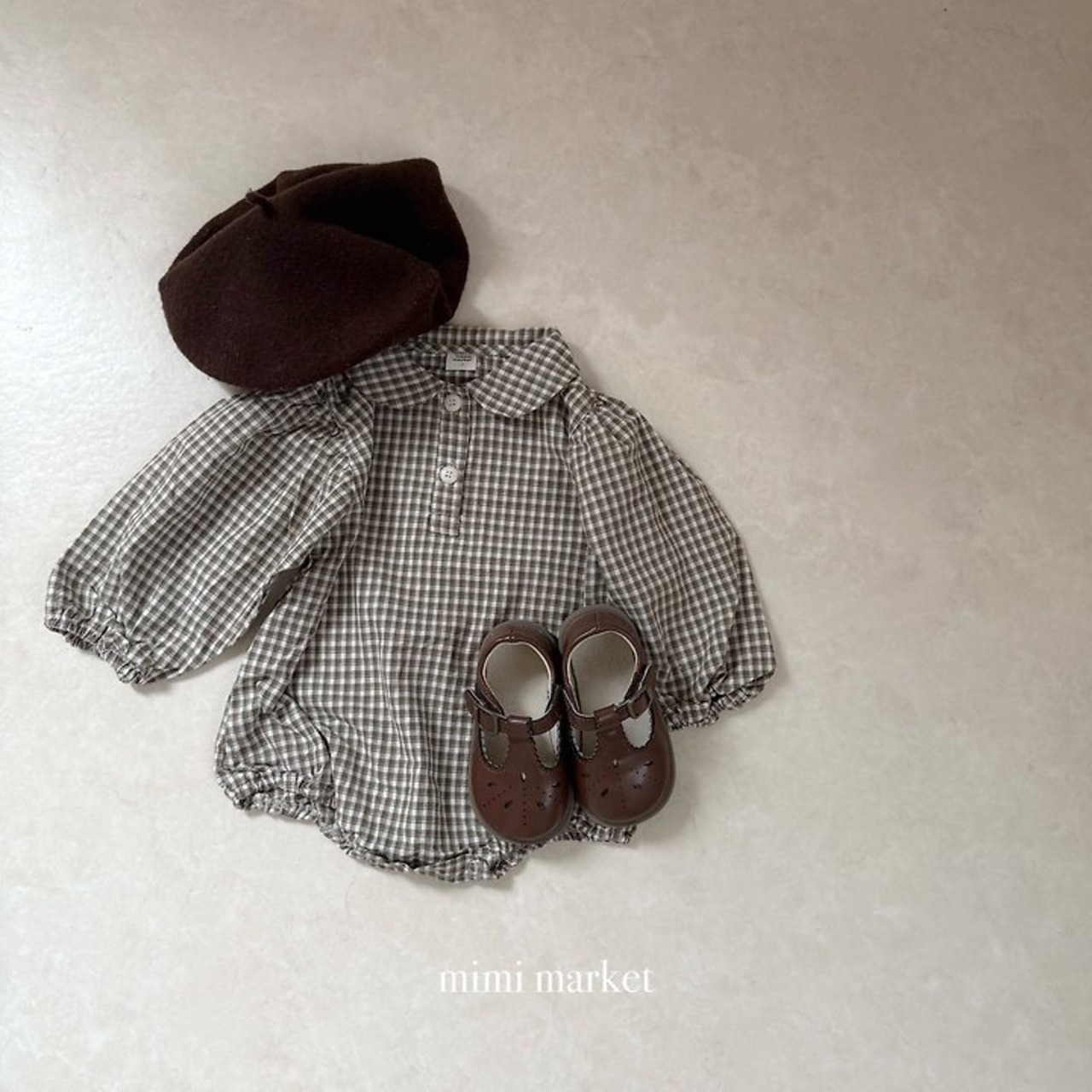 韓国子供服 / mimimarket / 26Autumn / サニー襟付きロンパース / 秋服 *S~M *