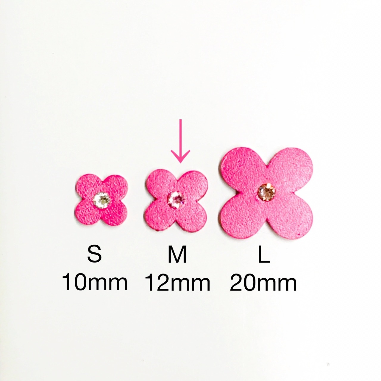 【人気レザーシール】スワロフスキー付単色Mサイズ(6枚セット) - 7