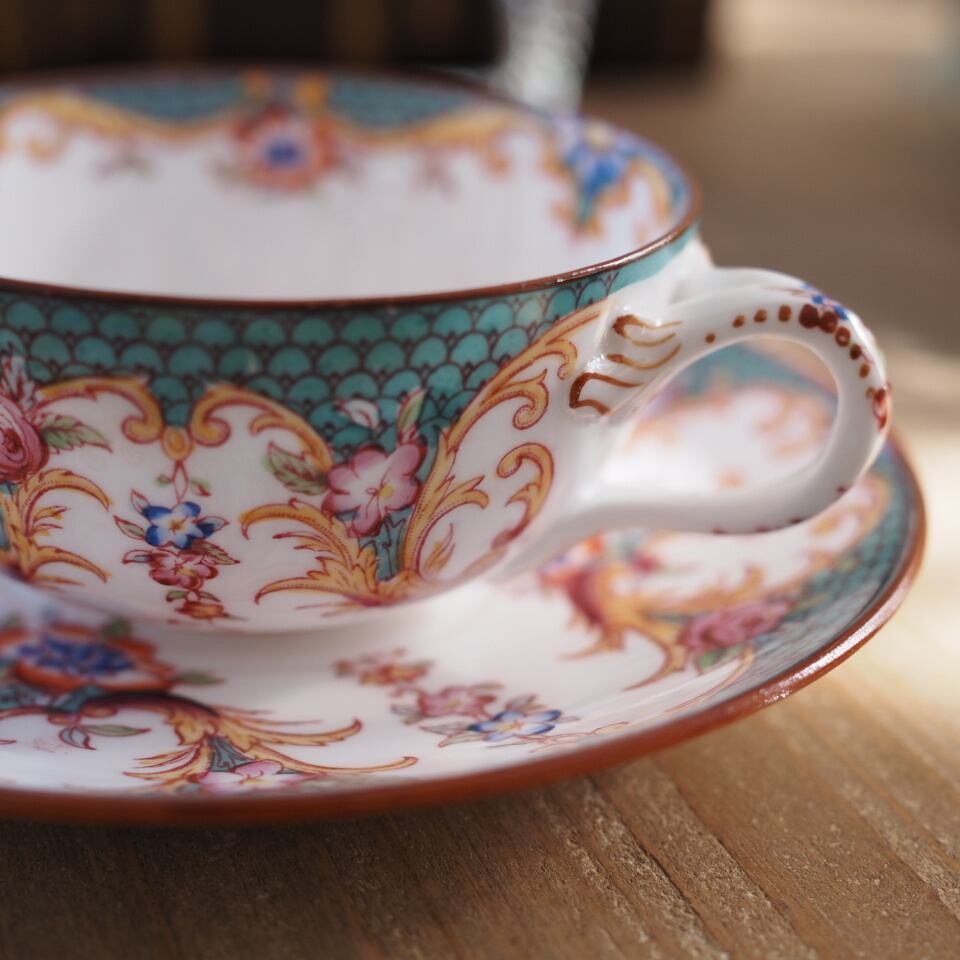 希少　サルグミンヌ　FLEURY　カップ&ソーサー　フランスアンティーク 希少フランスアンティーク サルグミンヌ ミントン219 カップ＆ソーサー