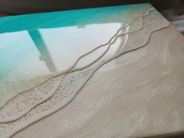 341.オーシャンレジンアート B3パネル(コーラルパターン)