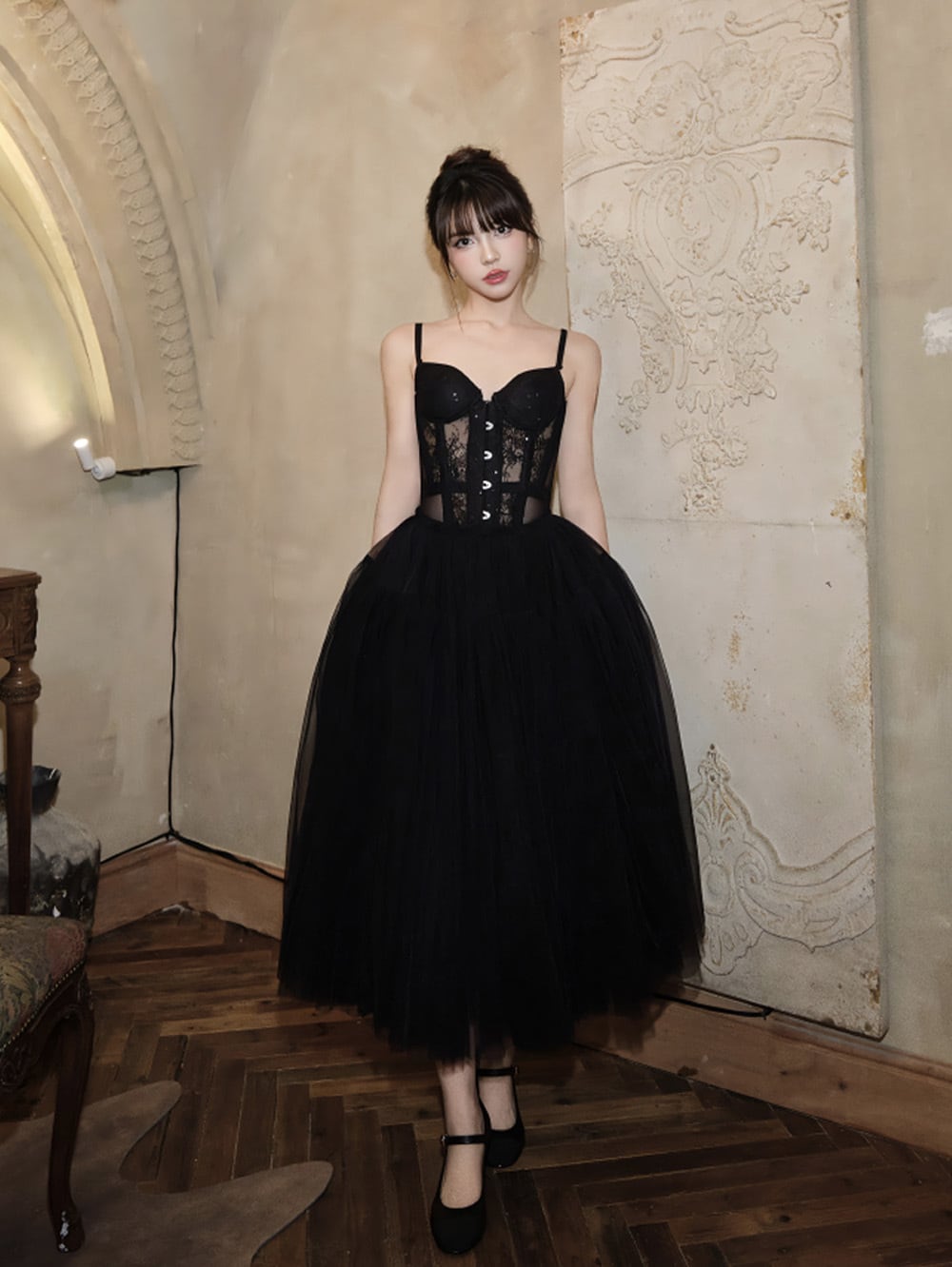 大人可愛い｜ロマンティックボリュームチュールロングスカート