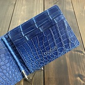 藍染 クロコダイル 無双 マネークリップ 藍