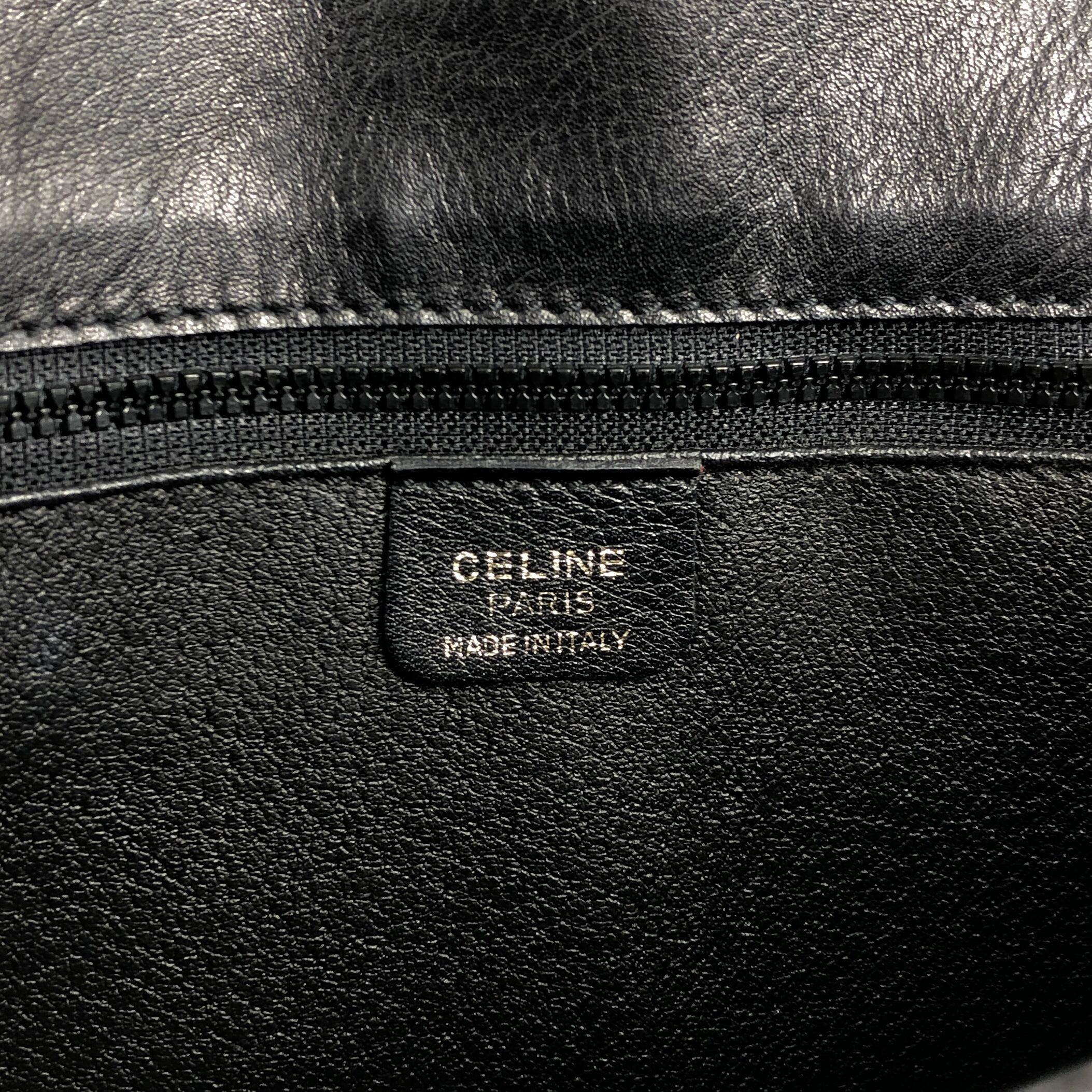 CELINE セリーヌ ショルダーバッグ ブラック ガンチーニ レザー クロス