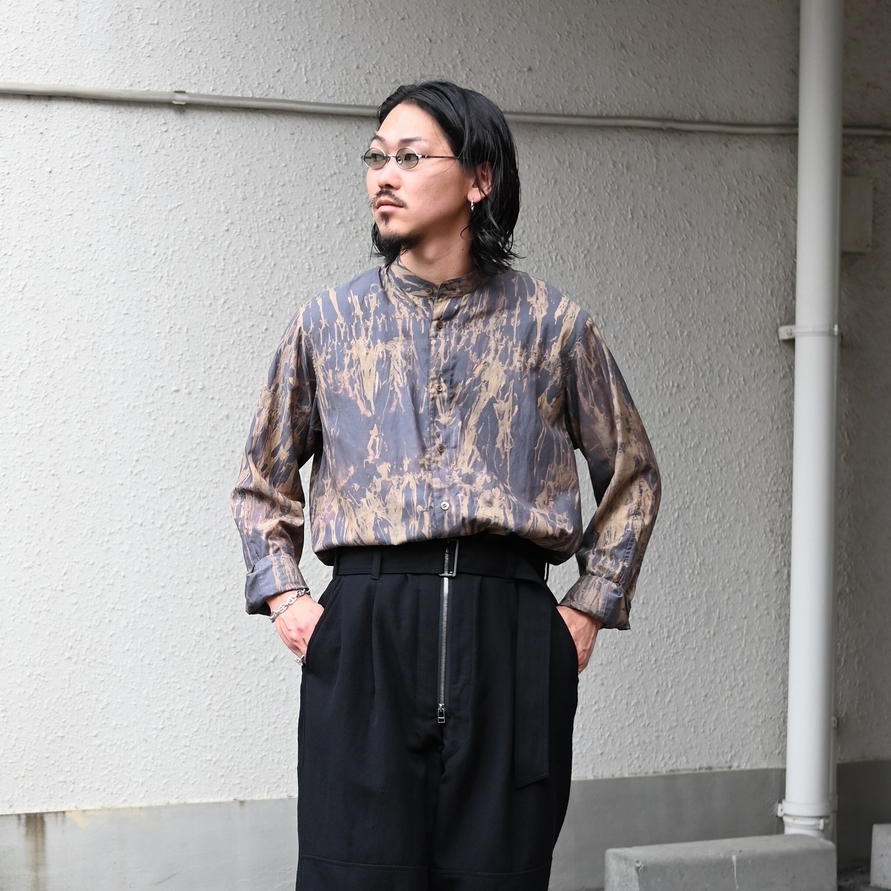 Nonnotte(ノノット)Minimum Smoking Jacketと山内(ヤマウチ)ツナギパンツコーディネート
