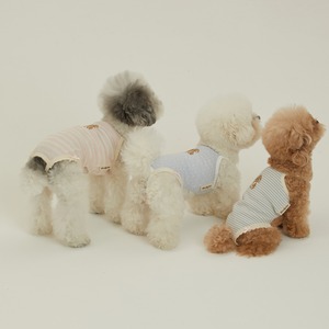 【予約】[ thesallyslaw ] Bunny Romper｜Pink Milk Stripe
