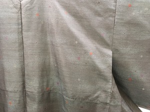 大島紬袷（黒紺地水玉ちらし）