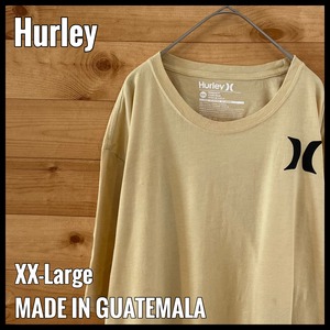【Hurley】ビッグサイズ Tシャツ ワンポイントロゴ XXL  くすみカラー ベージュ ハーレー US古着 アメリカ古着