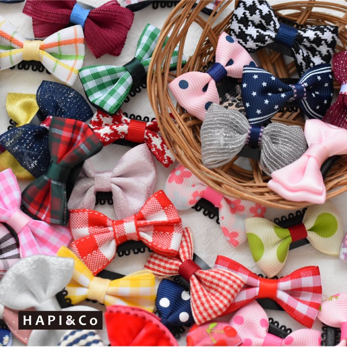 犬 ヘアアクセサリー] リボン コーム パッチン ピン 3点セット A | HAPI&Co