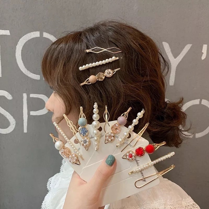 ヘアピン　レディース　ヘアアクセサリー　ハート　ワンポイント　リボン