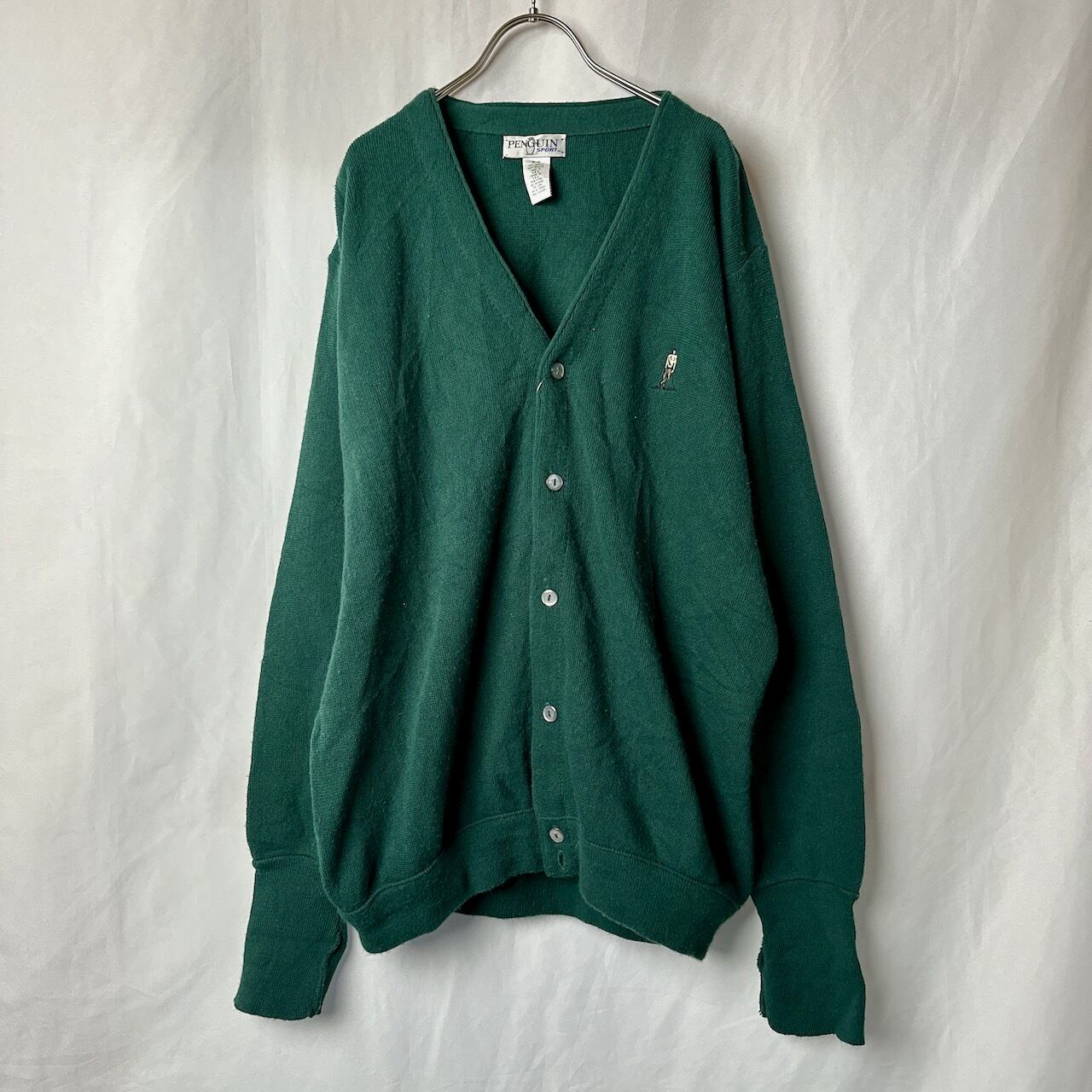 USA製 PENGUIN SPORT アクリル カーディガン サイズ：XL 緑 古着 | RUFFY