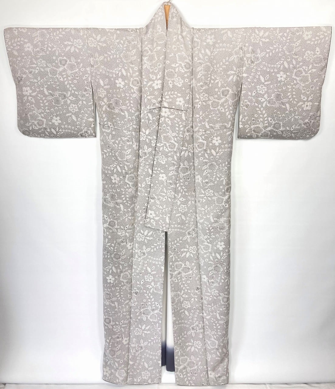 天目織 辻が花 御召 希少品 小紋 正絹 白 黒 グレー 1018 | kimono Re