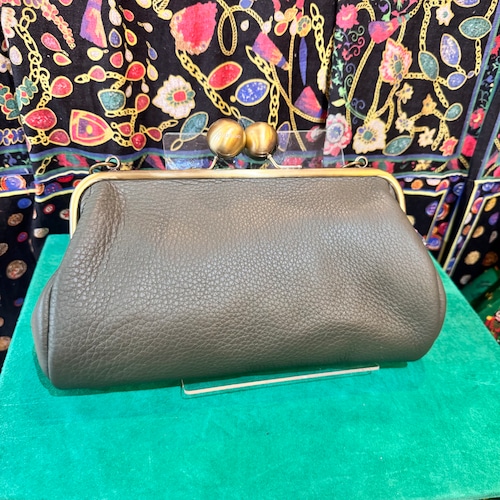 国産 牛革 カーキ スクエア