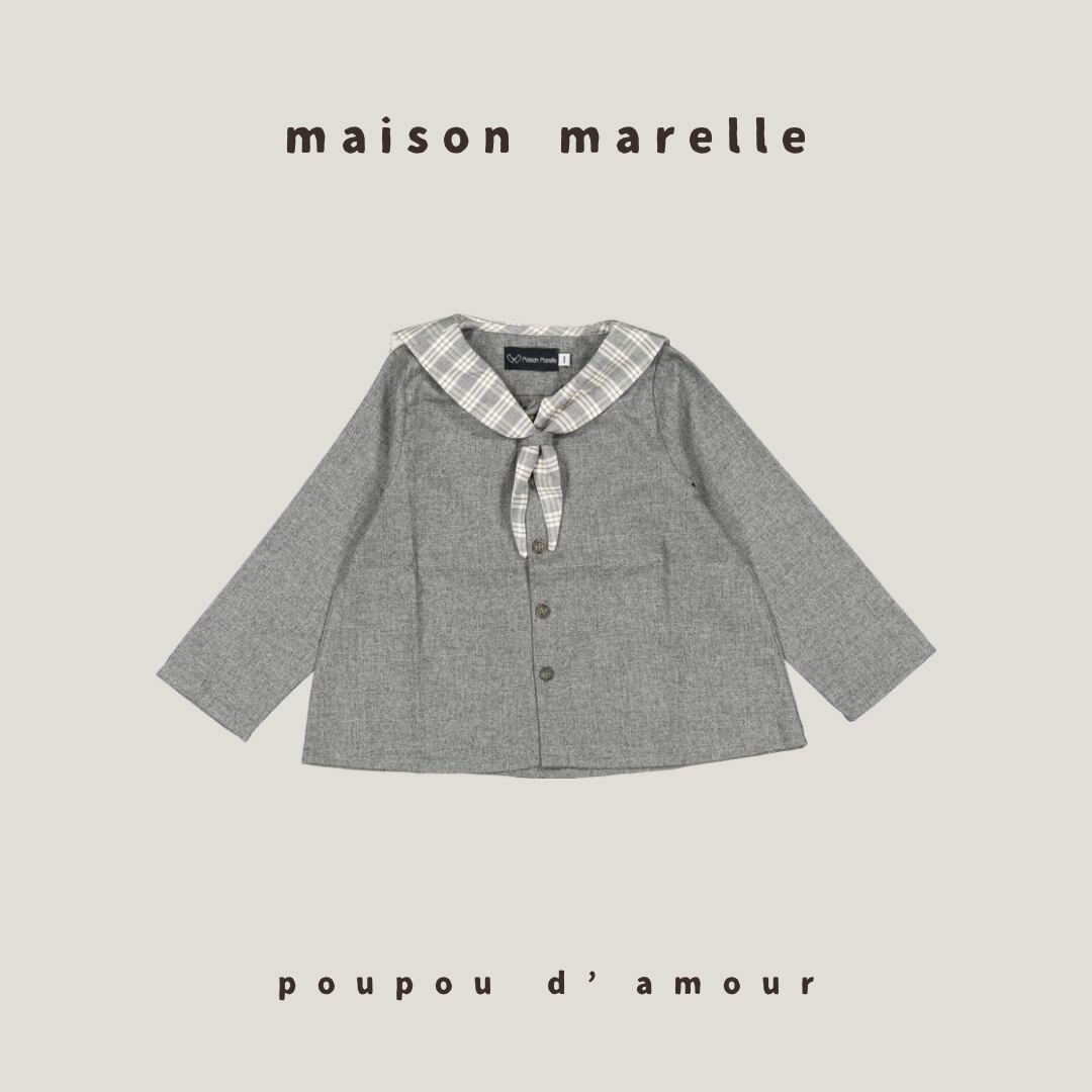 6Y〜12Y 送料無料【予約】maison marelle|Blouse MONGE - flannel grey /(11月上旬以降入荷予定)
