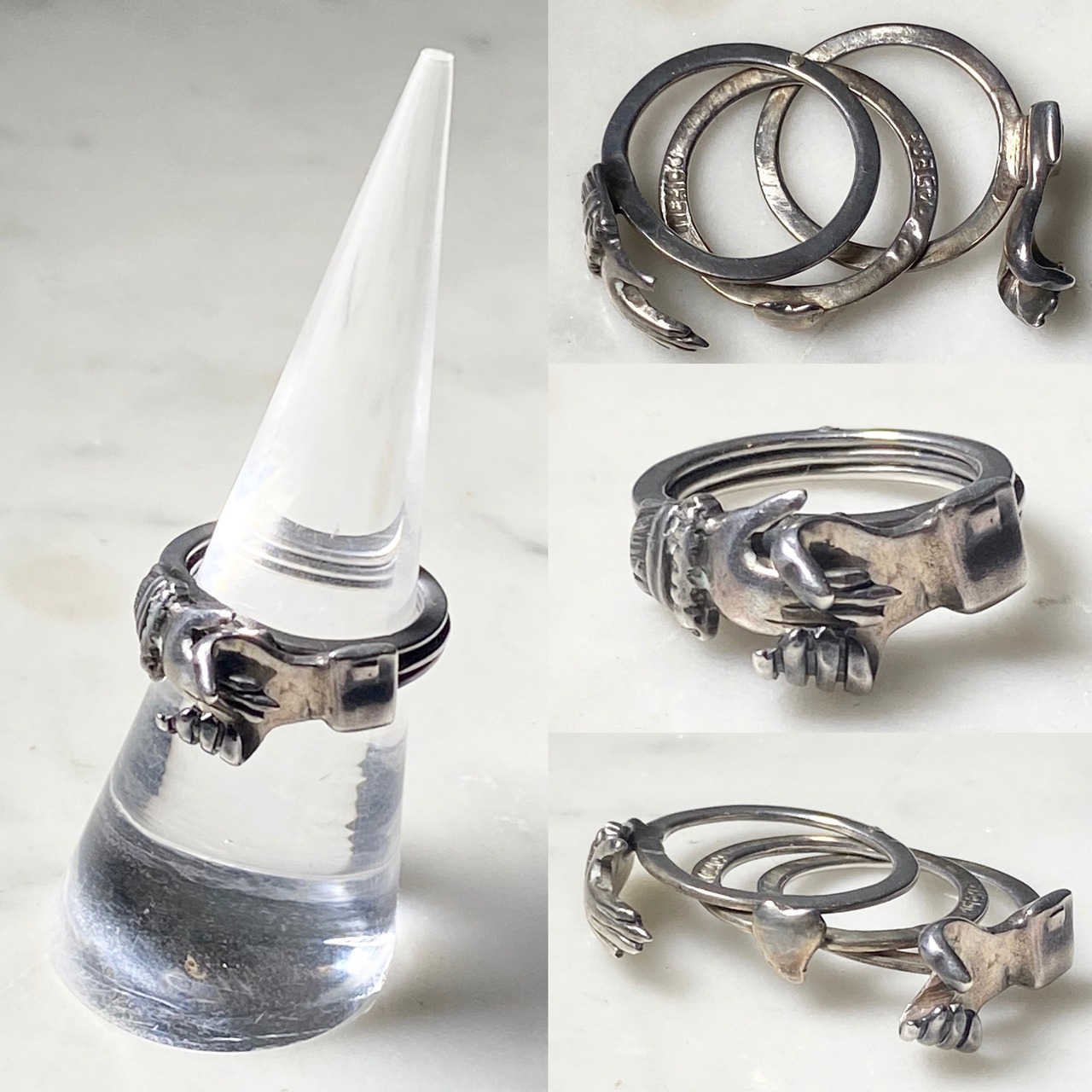 vintage Mexican silver “Fede Gimmel Ring”