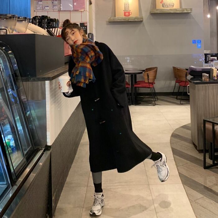 ウィンターブラックコート レディースオータムボタントップス 秋物 冬物 モンロー50961209977