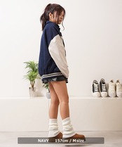 ◆ロゴ刺繍 オーバーサイズ デニムスタジャン◆ms-0055-313