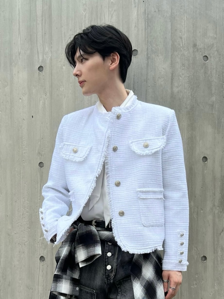 ファッション通販 lame SELECT】elegant ALUDE tweed 【ALUDE | jacket(2color) ジャケット・アウター