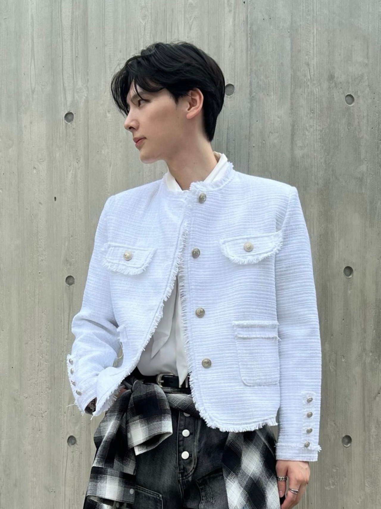 【ALUDE SELECT】elegant lame tweed jacket(2color)