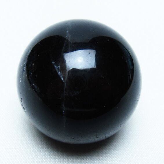黒水晶 丸玉 34mm モリオン スフィア 置物 一点物 141-8120