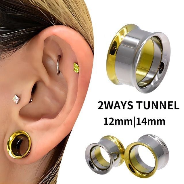 ボディピアス 2WAY リバーシブル ゴールド 12mm 14mm インターナル