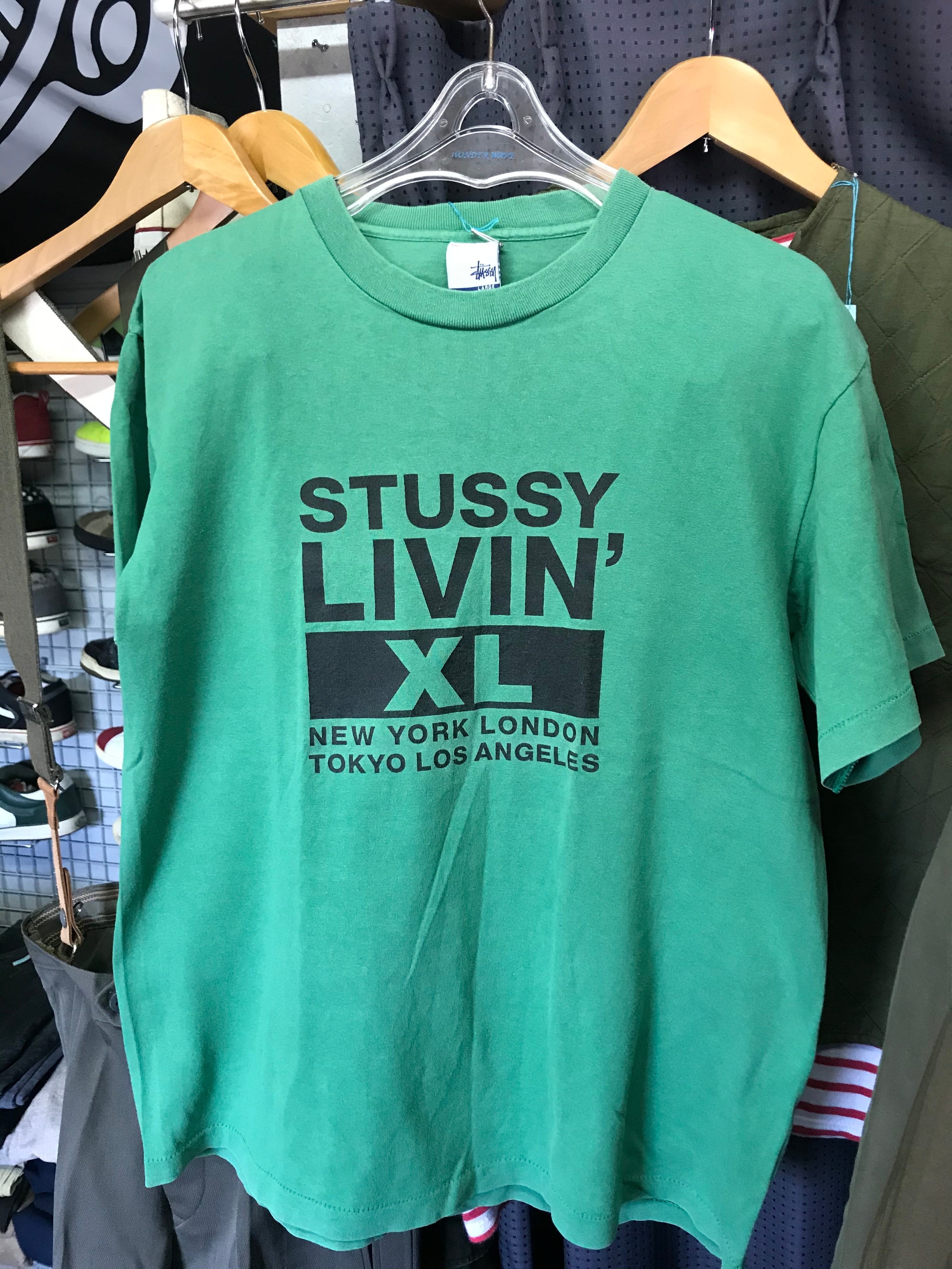 used 90s Lサイズ stussy Tシャツ アメリカ製 グリーン | 送料無料