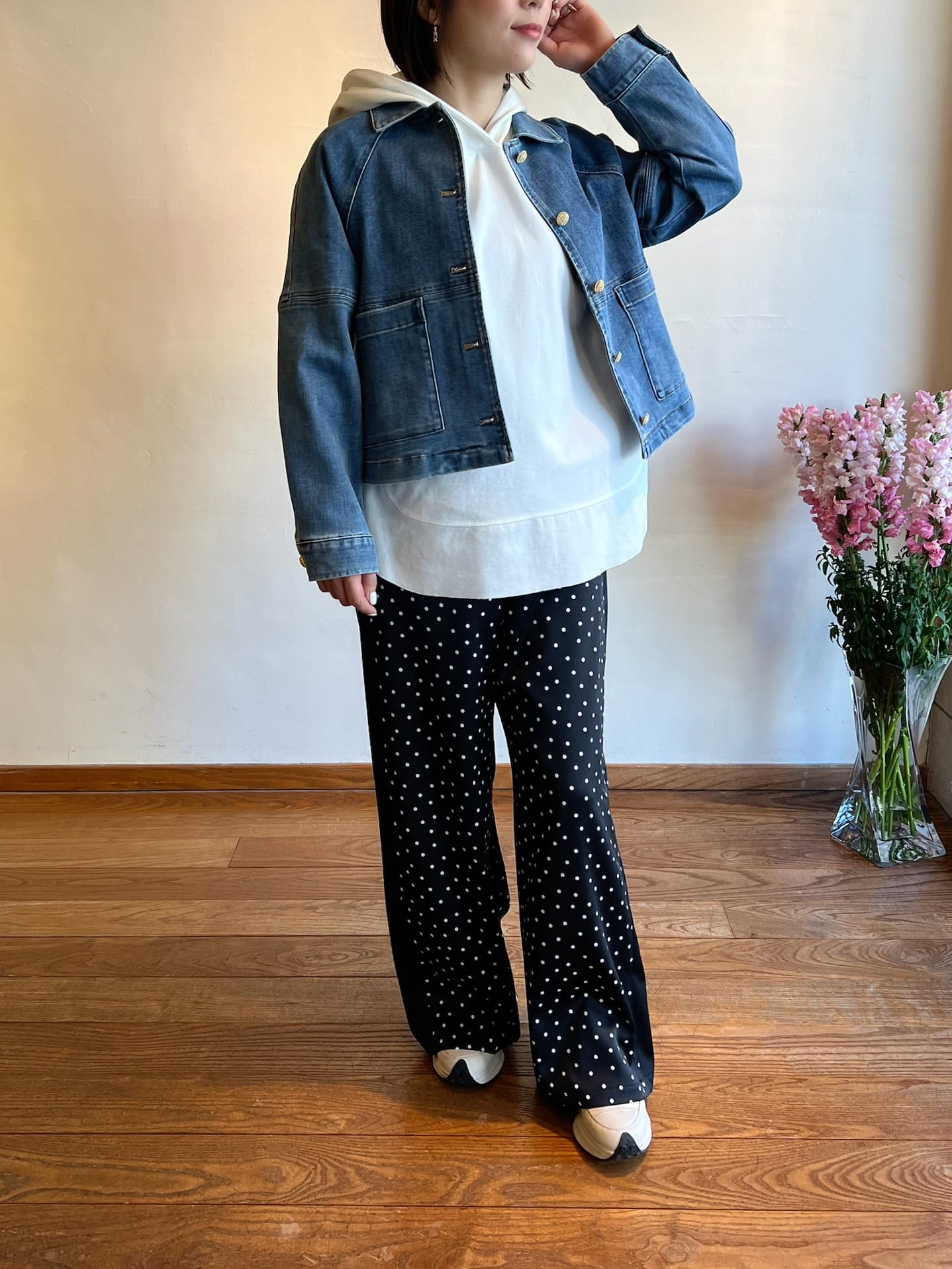 MARGAUX VINTAGE / 襟付きラグランスリーブGジャン | anouk