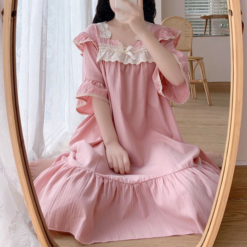 レーススタイルリボンルーズレディースサマー薄手 大人ガーリー スウィート キュート カジュアル 夏物 ステッチ 萌量不足29149907584