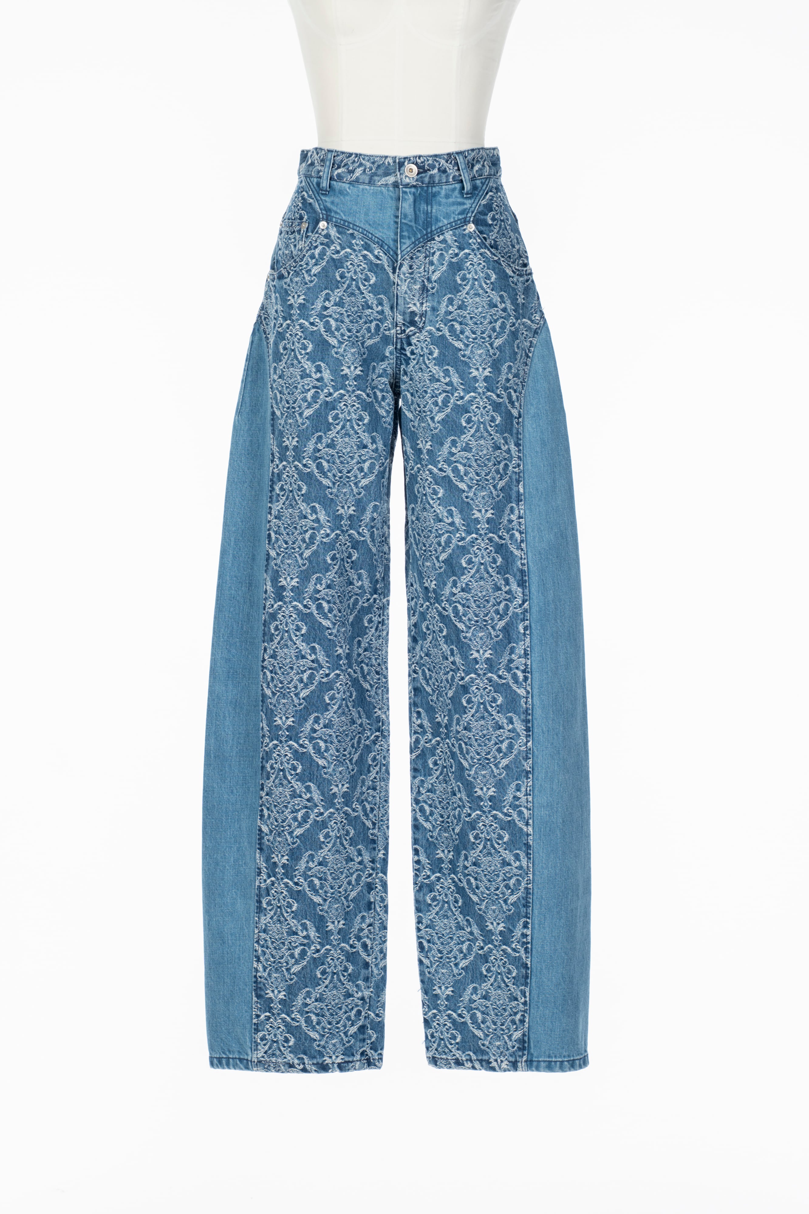 26SS】FETICO フェティコ / DAMASK JACQUARD DENIM CURVE FIT HIGH