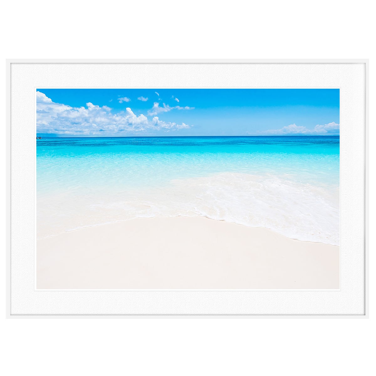 夏写真 のどかな砂浜 インテリアアートポスター額装 AS3814