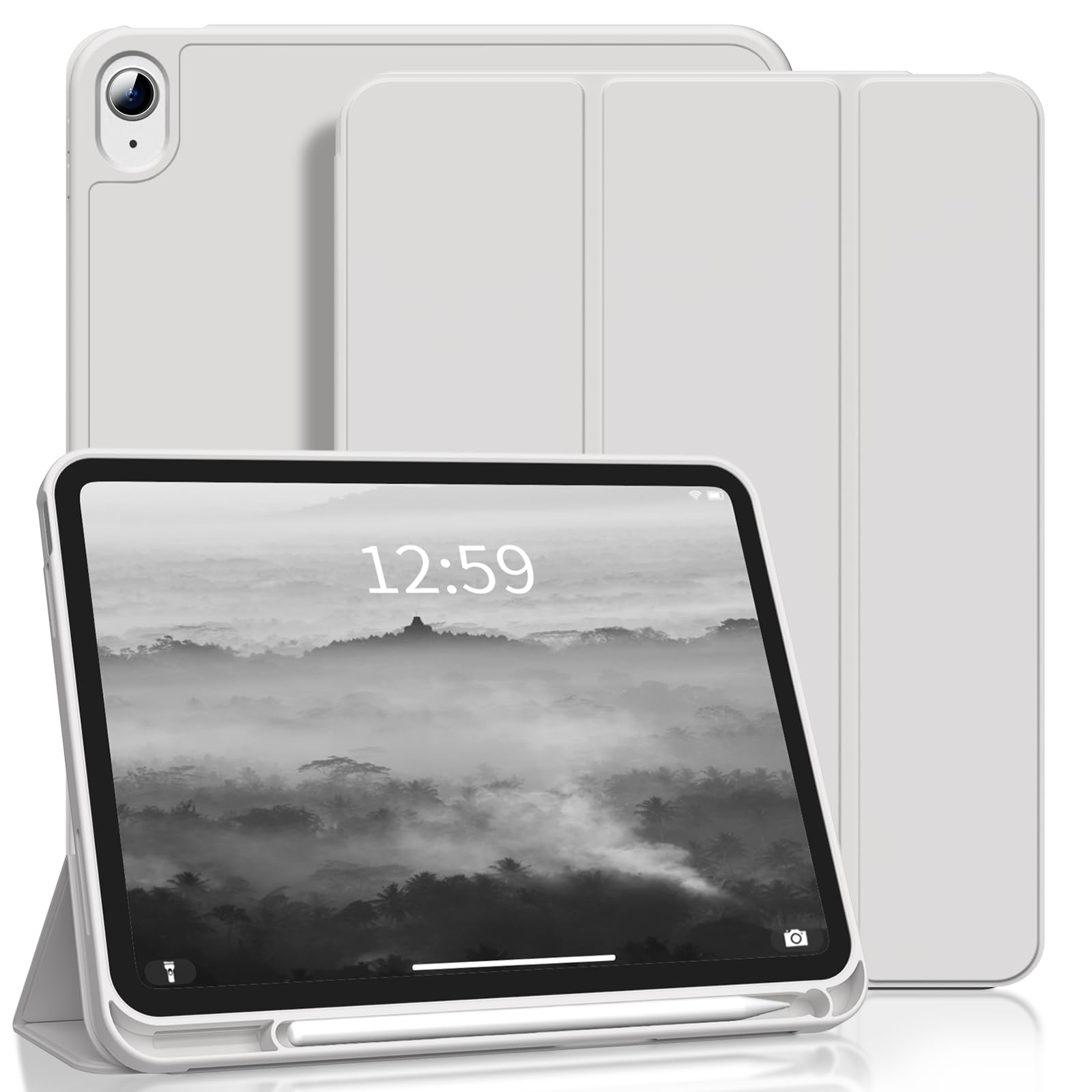 SQBEBS iPad (A16) 第 11 世代/第 10 世代 ケース11 インチ 2025/10.9 インチ 2022 カバー グレー