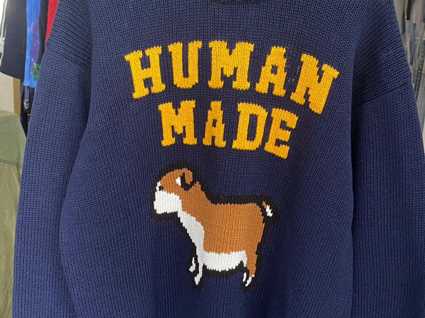 HUMAN MADE COTTON KNIT SWEATSHIRT LARGE NAVY 96896 | BRAND BUYERS  