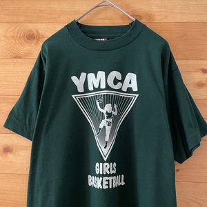 【FRUIT OF THE LOOM】90s USA製 Tシャツ YMCA ロゴ プリント バスケ M US古着