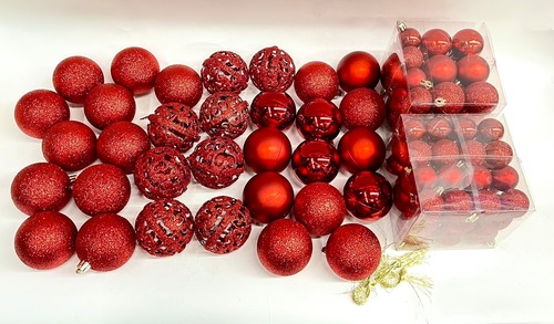 クリスマスボールセット レッド 赤 100個入り 98579 紐付き クリスマスオーナメント クリスマスツリー 装飾 デコレーション イベント パーティー クリスマス 飾り付け プレゼント ギフト