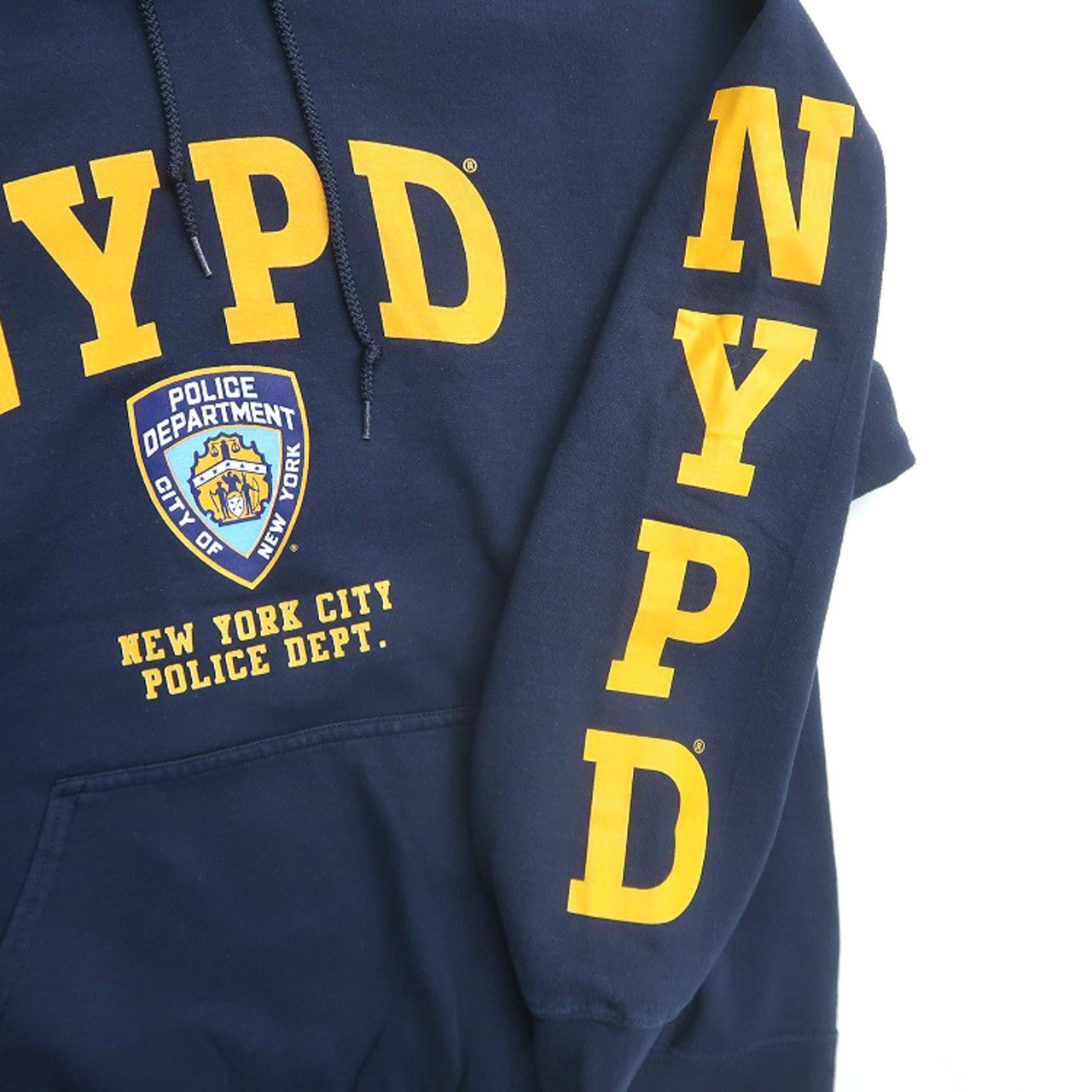 古着 NYPD ニューヨーク市警察 ロゴ プリントスウェットパーカー 