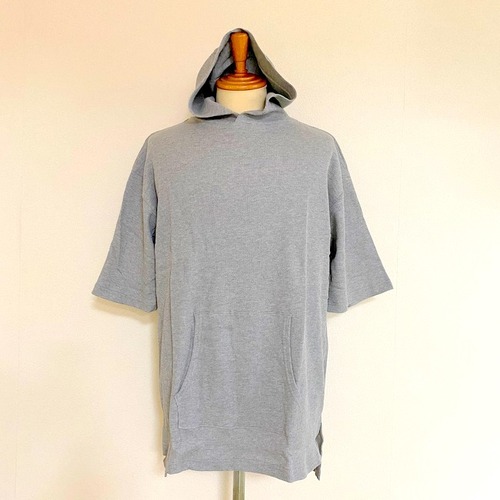 Waffle side Slit Big Pullover Parka　Gray